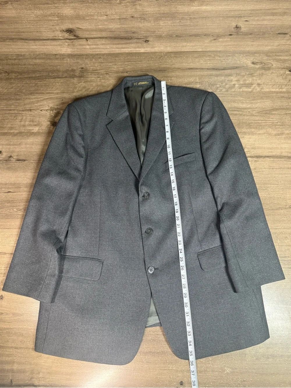 VTG Tom James Innocenti 100% Wool Men’s Three Button Sport Coat Blazer Grey 48L